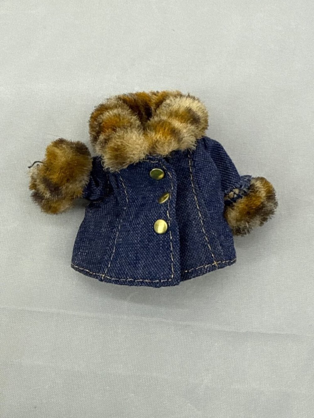 Vtg 1996 Barbie Kelly Fashion Avenue Denim Faux Fur Doll Jacket